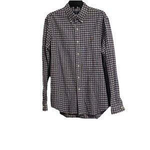 Ralph Lauren Mens Button-Down Shirt Large Plaid Cotton Red White Blue Green Polo